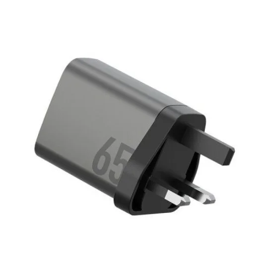Energea Ampcharge Gan65, 2C1A Pd/Pps/Qc3.0 Wall Charger,65W (Uk) - Gunmetal